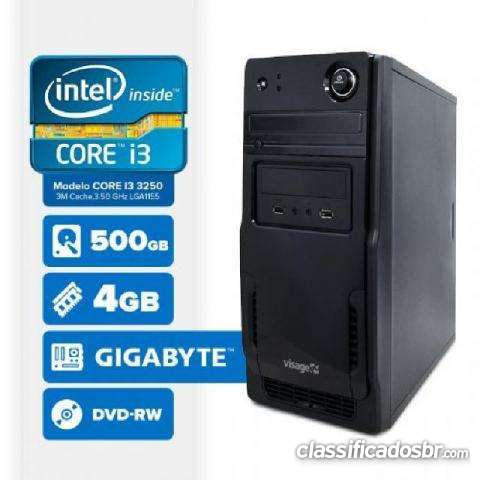 Preço baixo pc completo mb intel core i3, 4gb, hd 500gb, monitor 17, teclado, mouse. windows 8, troco !!!